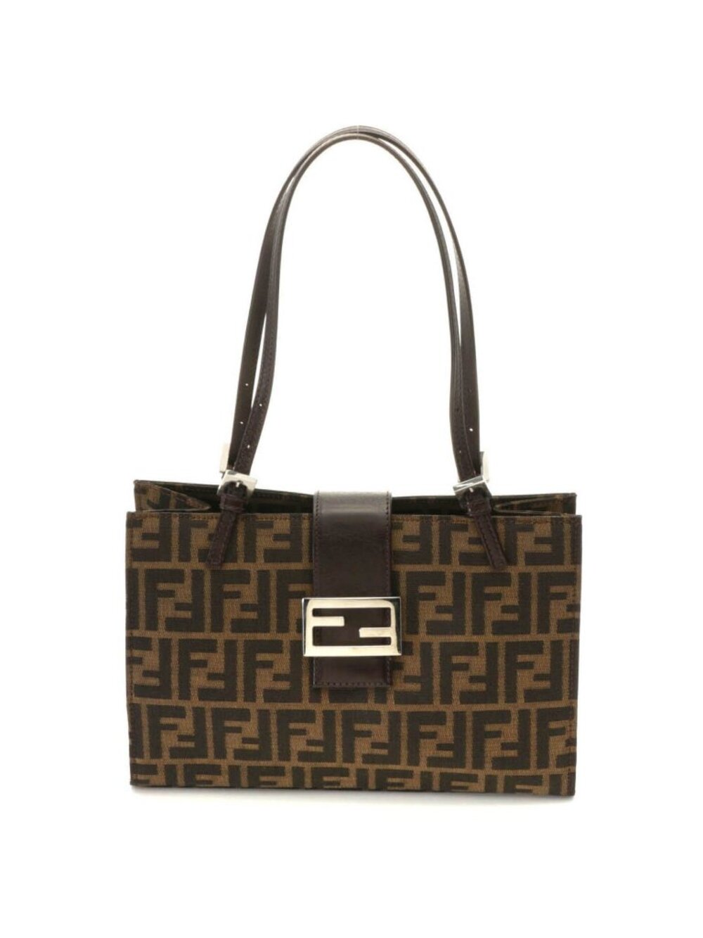 Fendi Zucca Tote Beige Dark Brown